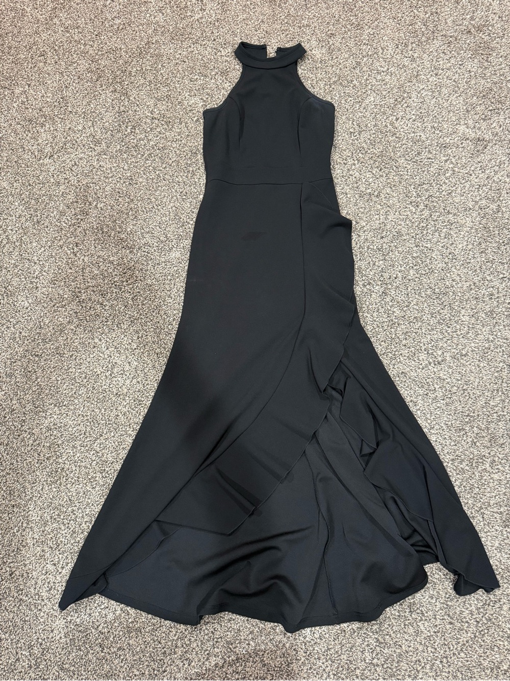 Black High-Neck Sleeveless Evening Dress